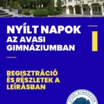 Avasi Gimnázium nyíltnap regisztráció 2025