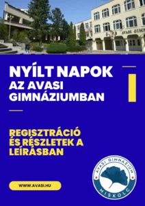 Avasi Gimnázium nyíltnap regisztráció 2025