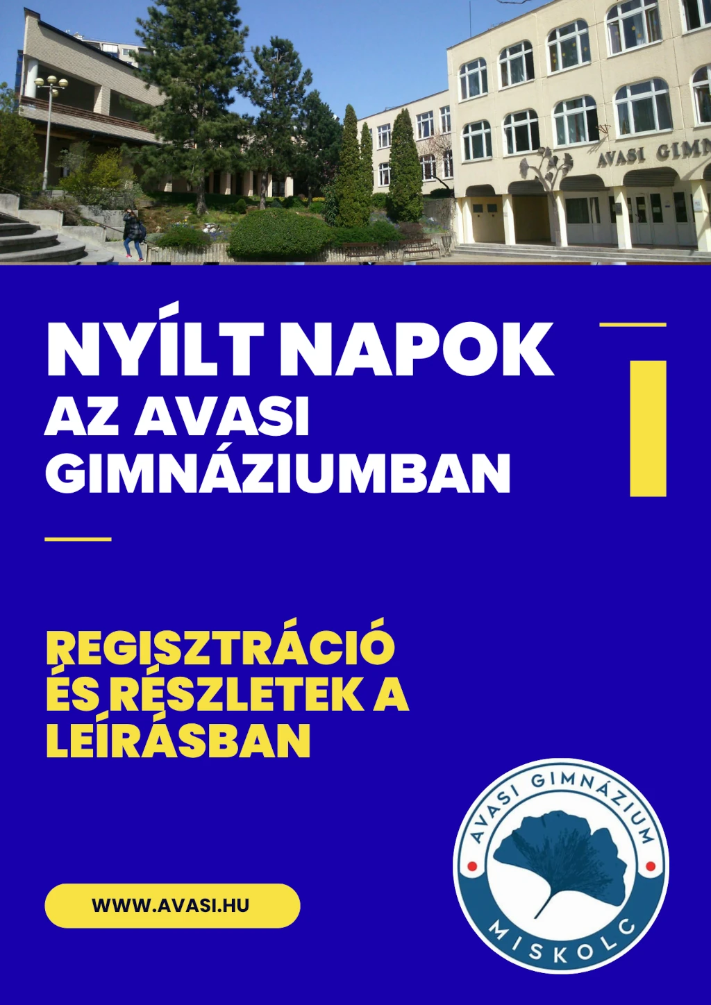 Avasi Gimnázium nyíltnap regisztráció 2025